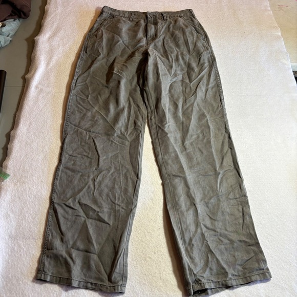 Carbon 2 Cobalt Women's Gray Linen Blend Wide Leg Pants Size 6 Casual - Picture 1 of 7